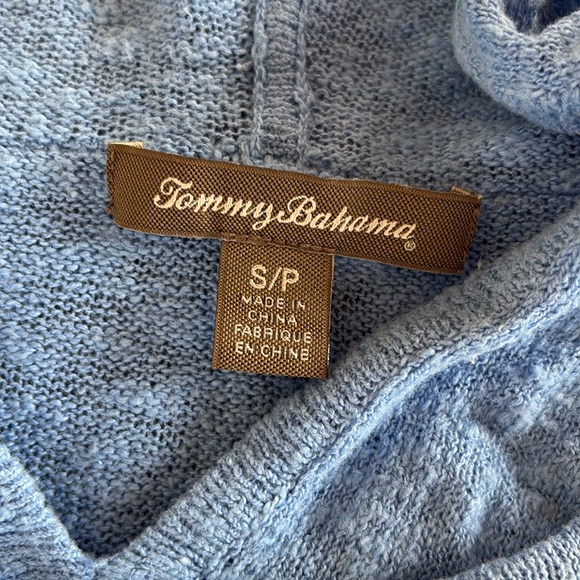 Tommy Bahama Blue Knit Hoodie Size Small - Picture 8 of 9